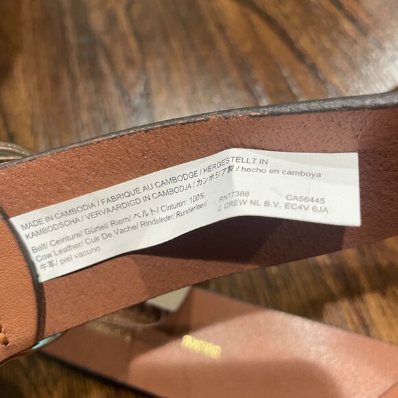 NWT Flawed J.Crew Women's XL Oval Buckle Belt Italian Leather Rich Toffee Brown - Picture 15 of 16